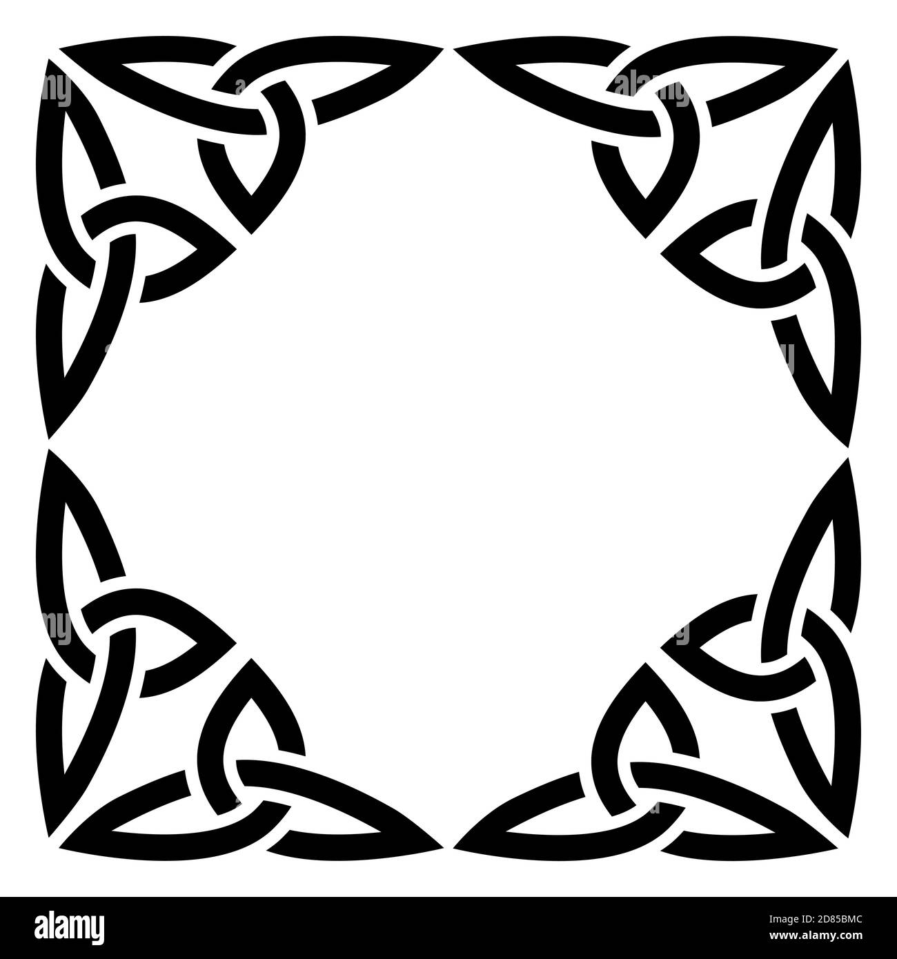 Irish Celtic vector square frame or border design - braided greeting card or invitation Stock Vector