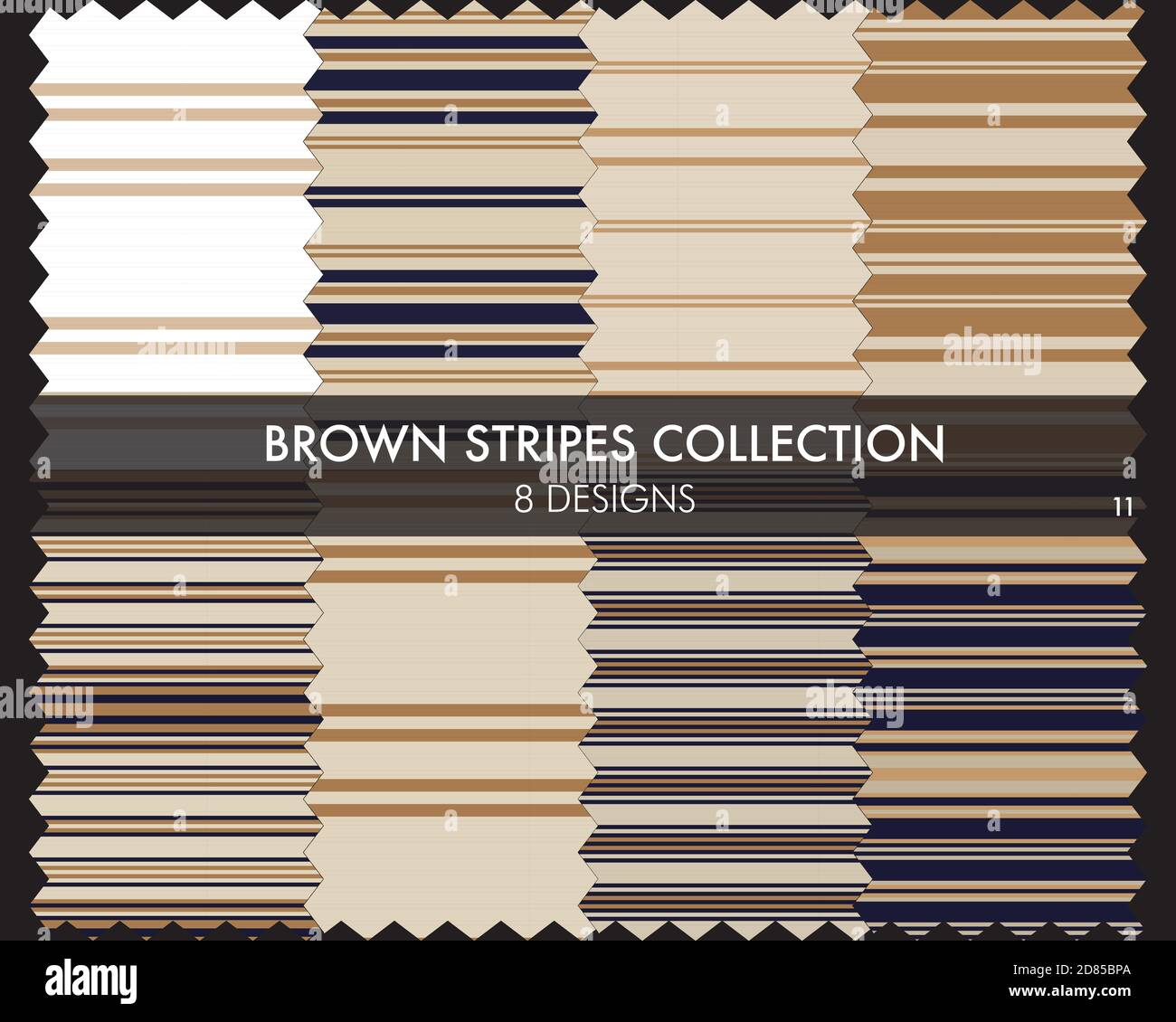 Striped seamless pattern collection includes 8 designs for fashion ...