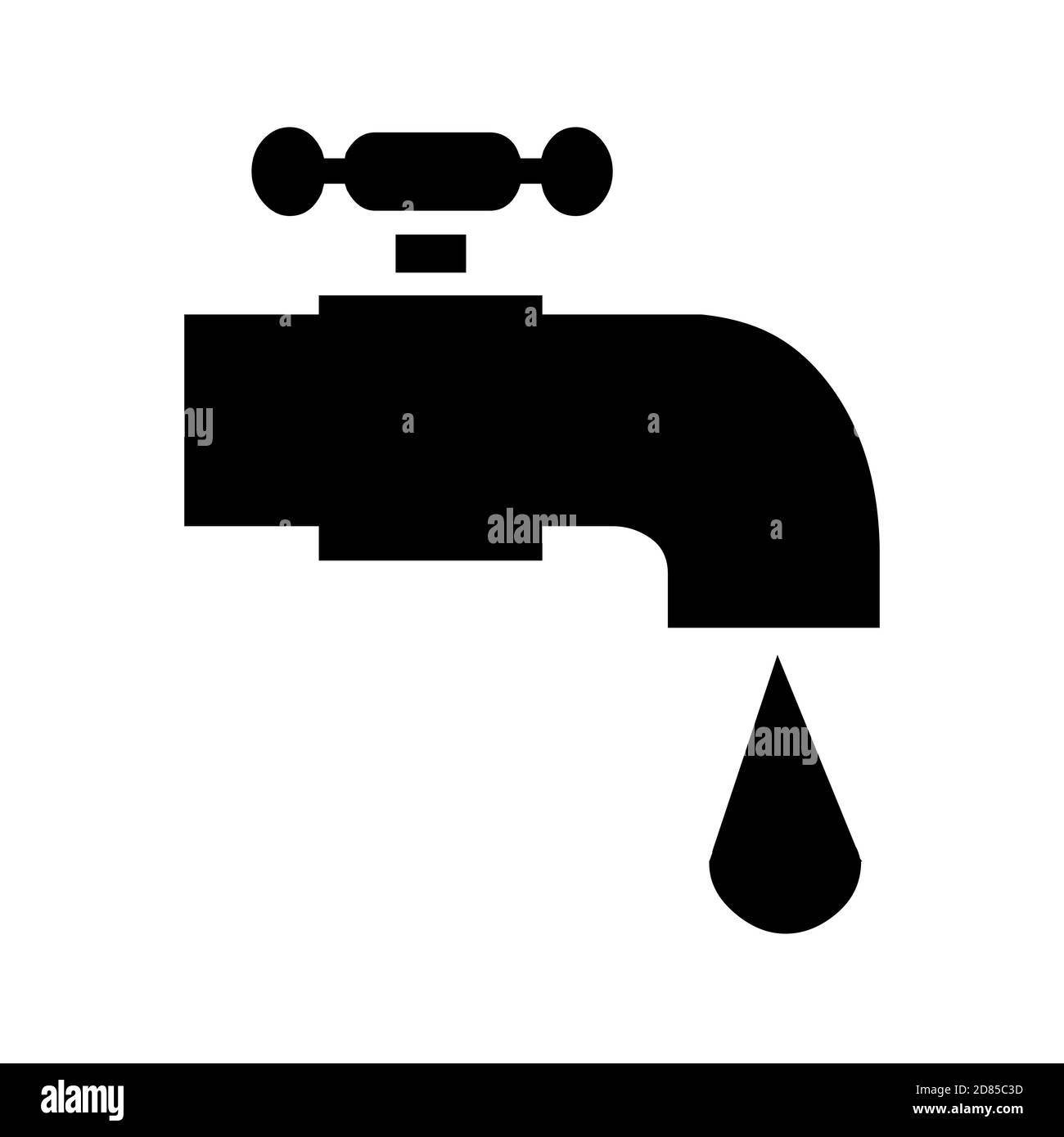 Water tap with falling drop icon Stock Photo - Alamy