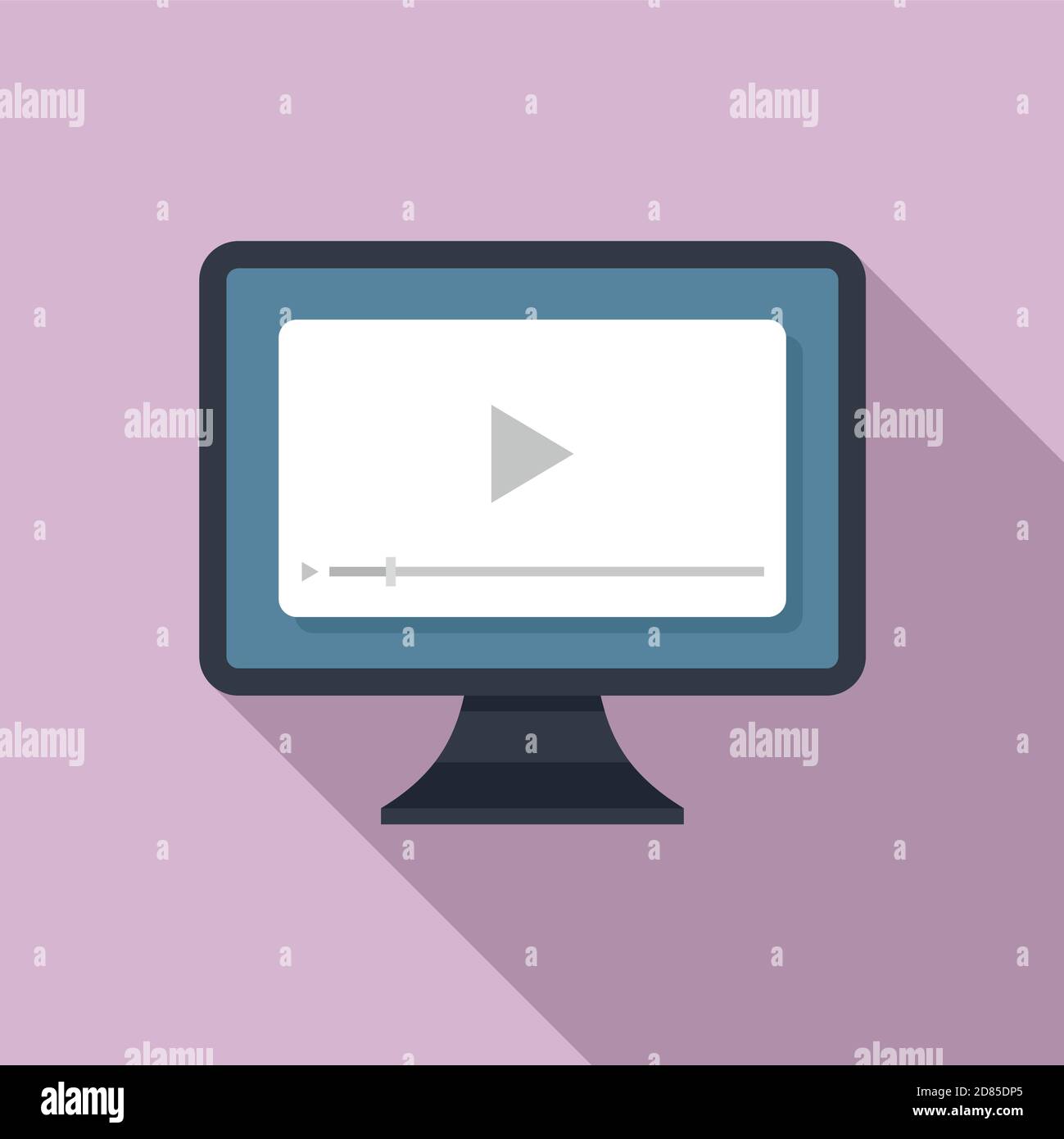Internship video icon, flat style Stock Vector