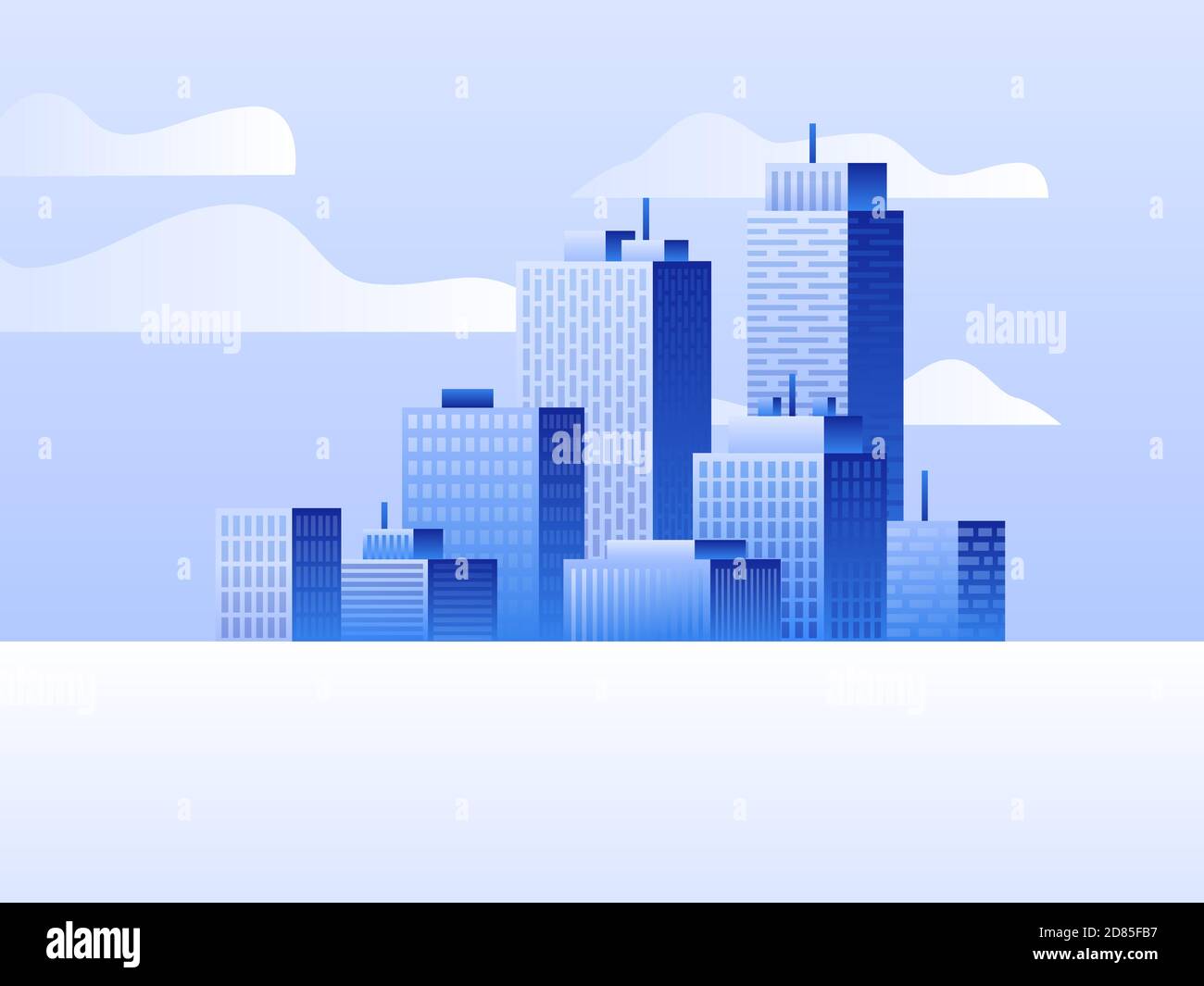 Landscape modern city. Concept website template. Ideal as a background or for your infographic. Vector illustration. Stock Vector