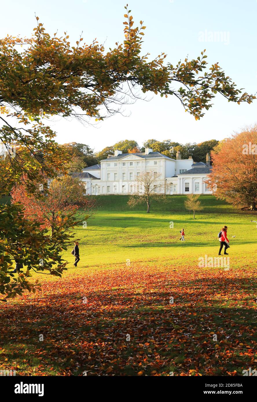 Beautiful autumn colours on Hampstead Heath in front of Kenwood House in north London, UK Stock Photo