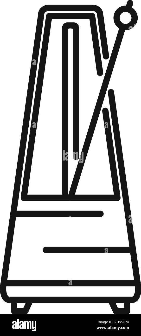 Device metronome icon, outline style Stock Vector