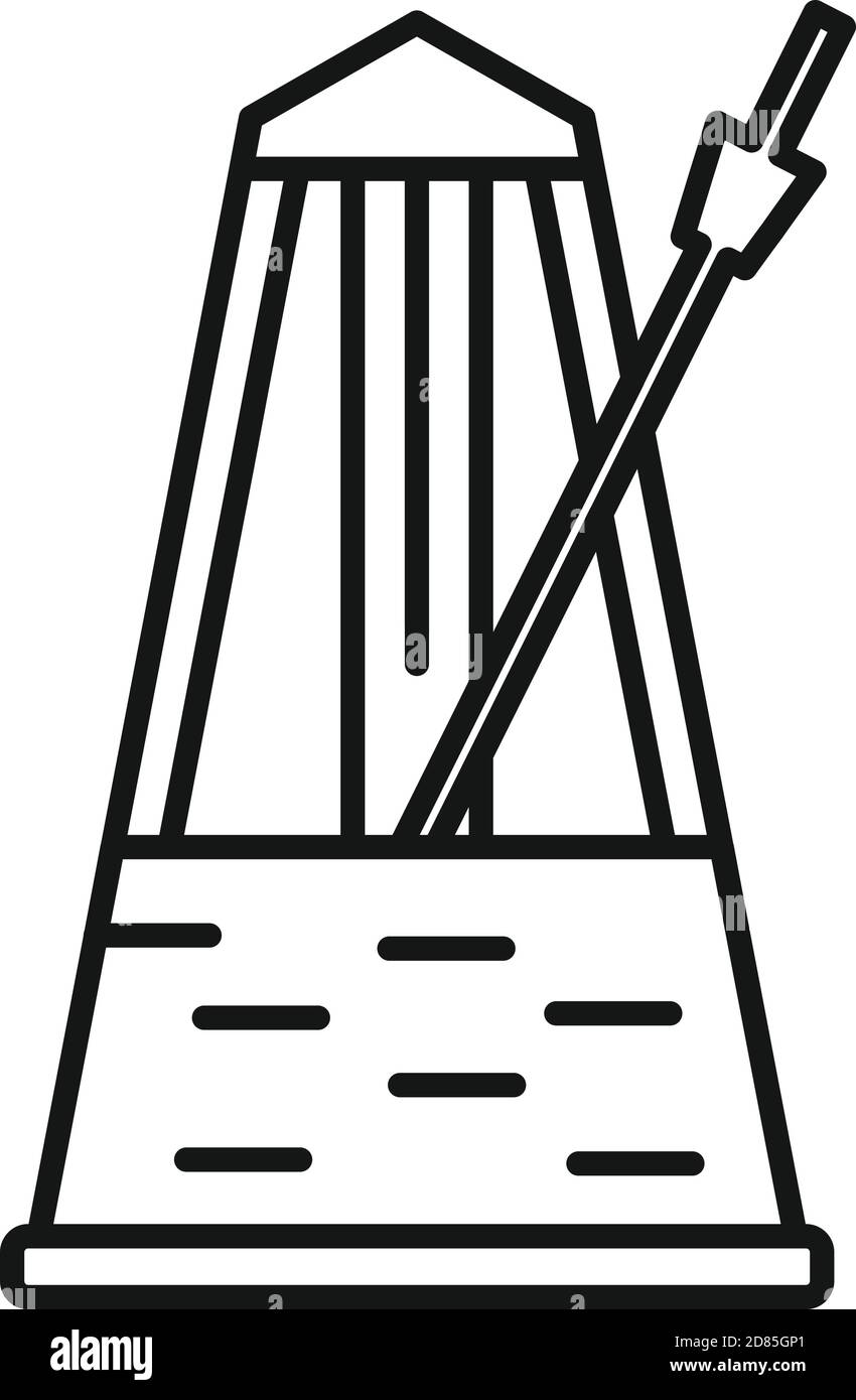 Instrument metronome icon, outline style Stock Vector