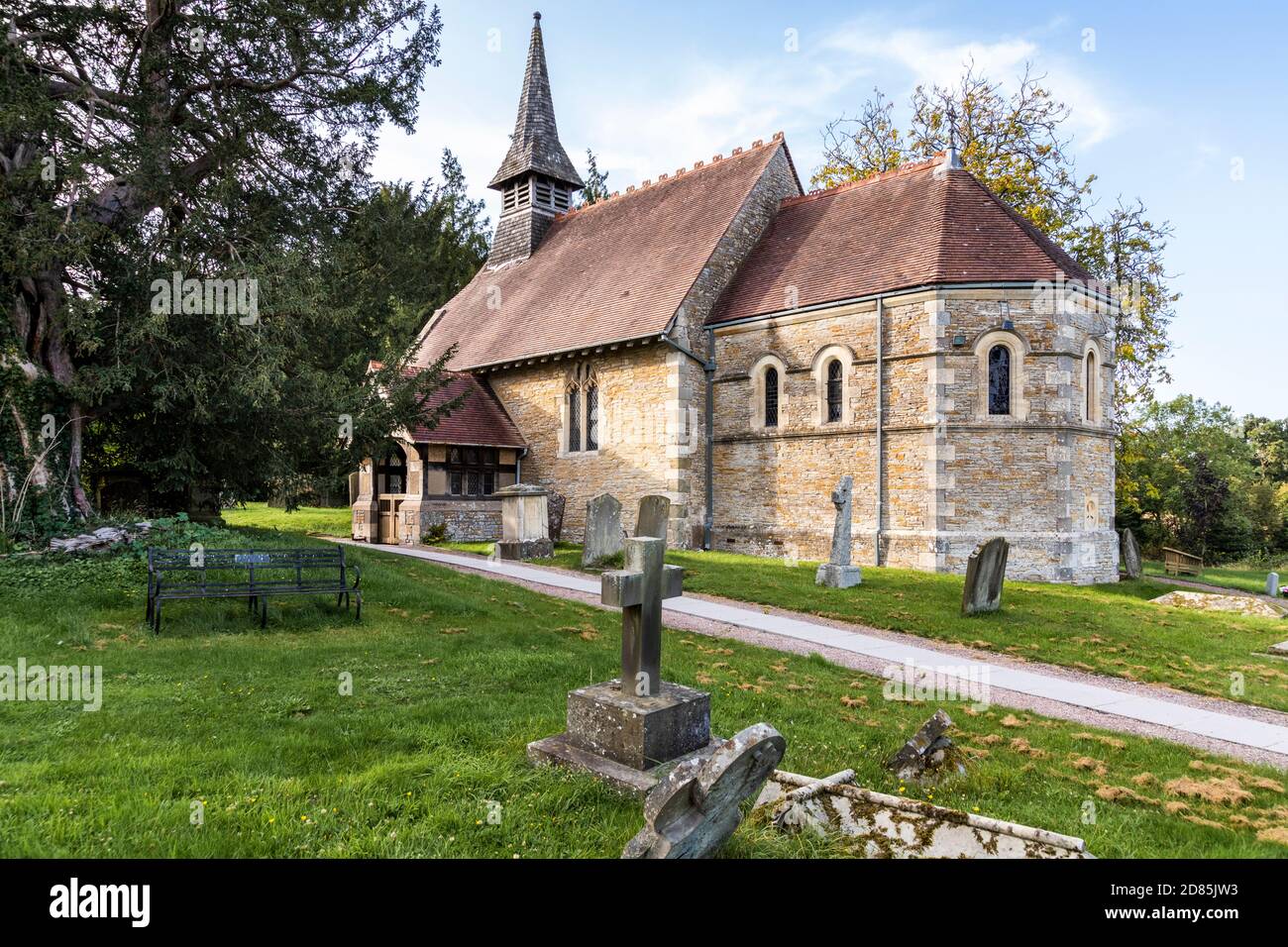 The church of St Michael & All Angels dating back to the 12th century in the village of Bulley, Gloucestershire UK Stock Photo