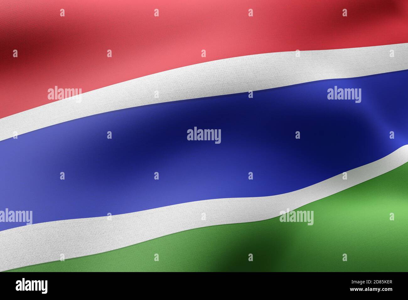 3d rendering of a textured national Gambia flag Stock Photo - Alamy