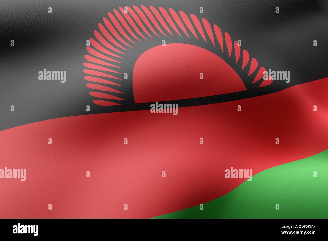 3d rendering of a textured national Malawi flag Stock Photo - Alamy