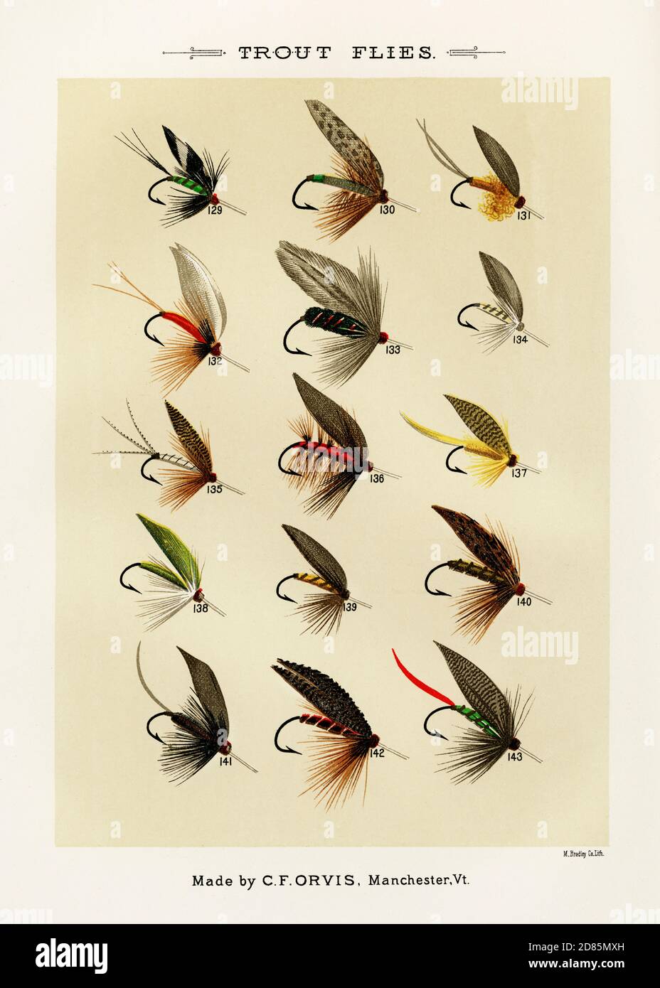 Vintage fishing fly illustration hi-res stock photography and