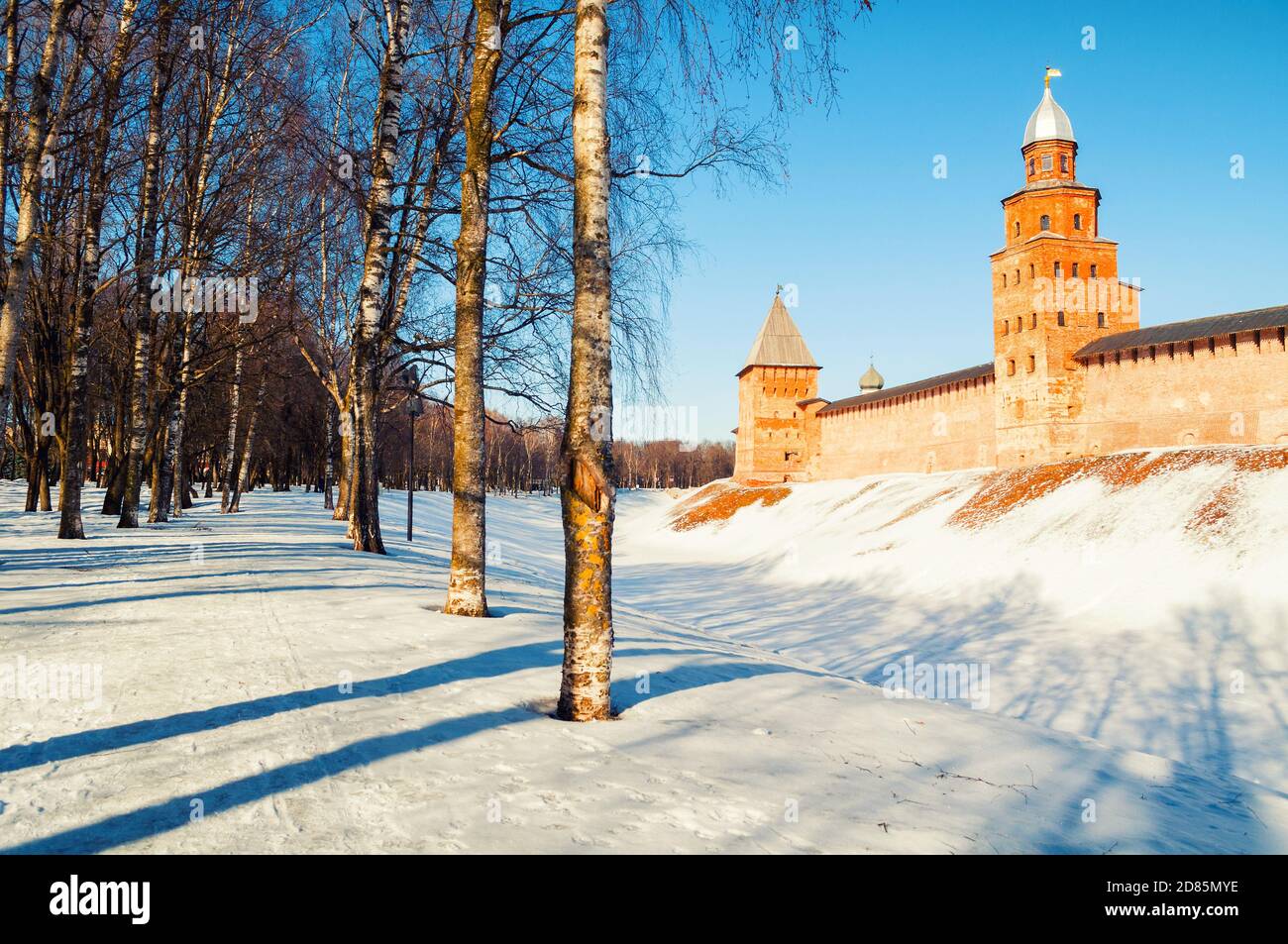 Novgorod Winter Veliky Novgorod Russia. Veliky Novgorod Kremlin fortress in winter ...