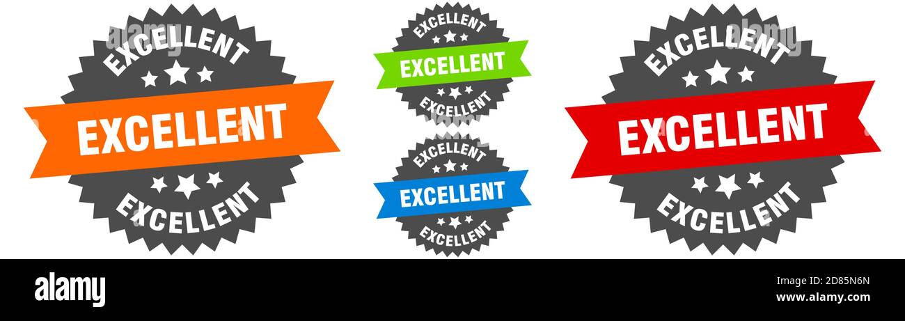 excellent sign. round ribbon label set. Stamp Stock Vector Image & Art ...