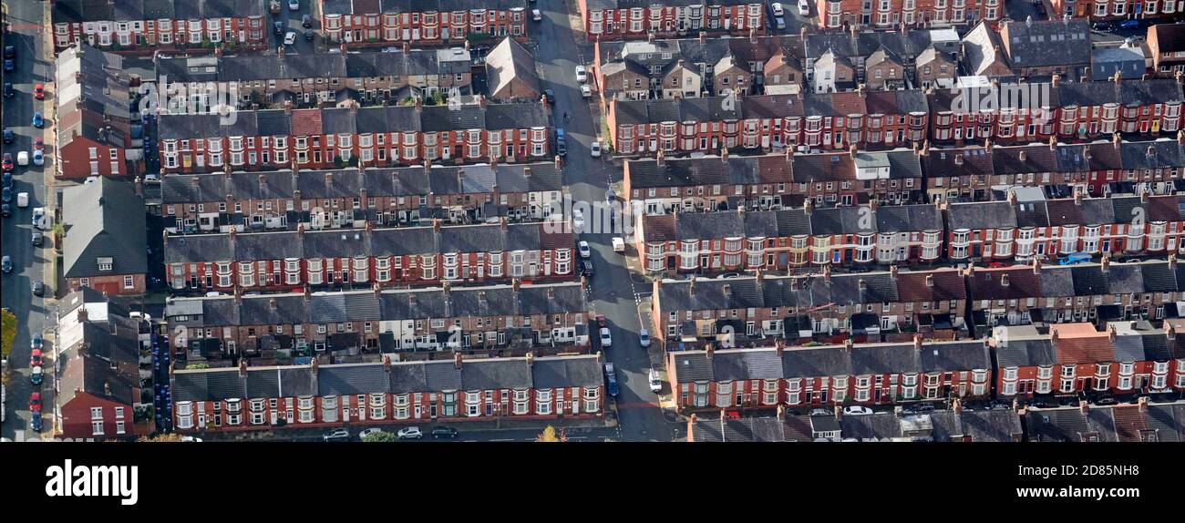 Rows of victorian terraced houses at Toxteth, Liverpool Merseyside