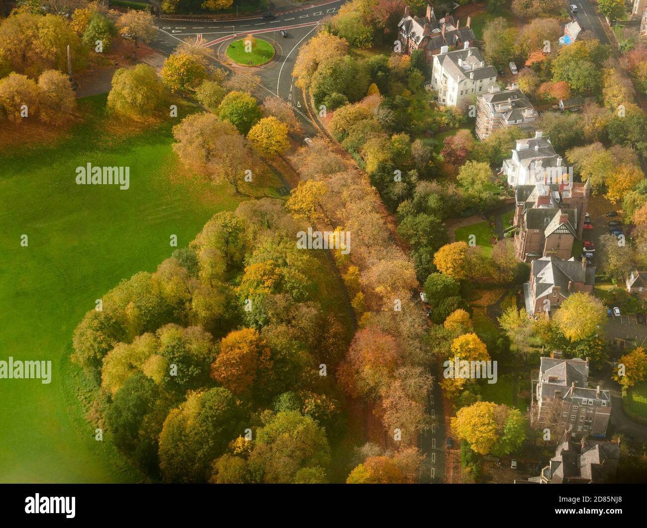 The magnificence of Autumn colours at Sefton park, Liverpool Merseyside, North West England, UK Stock Photo