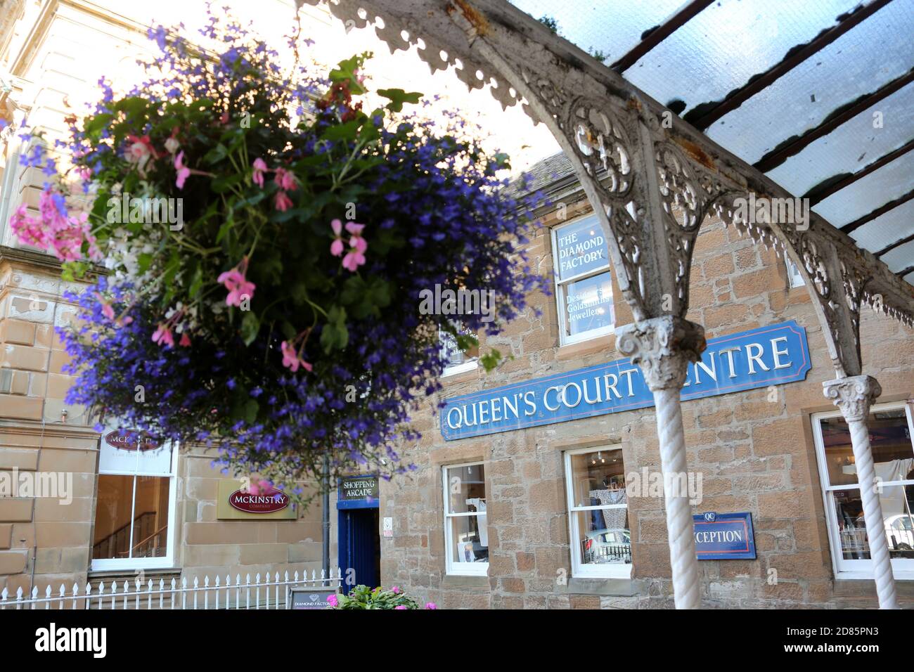 Ayr Town Centre,Ayrshire, Scotland UK shops retail people. The Queens