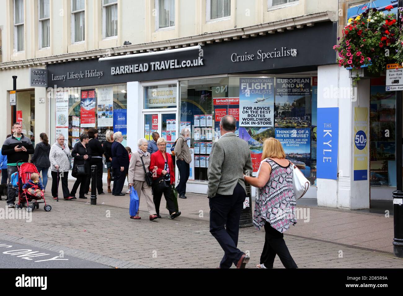 Ayr Town Centre,Ayrshire, Scotland UK shops retail people. Ayr High