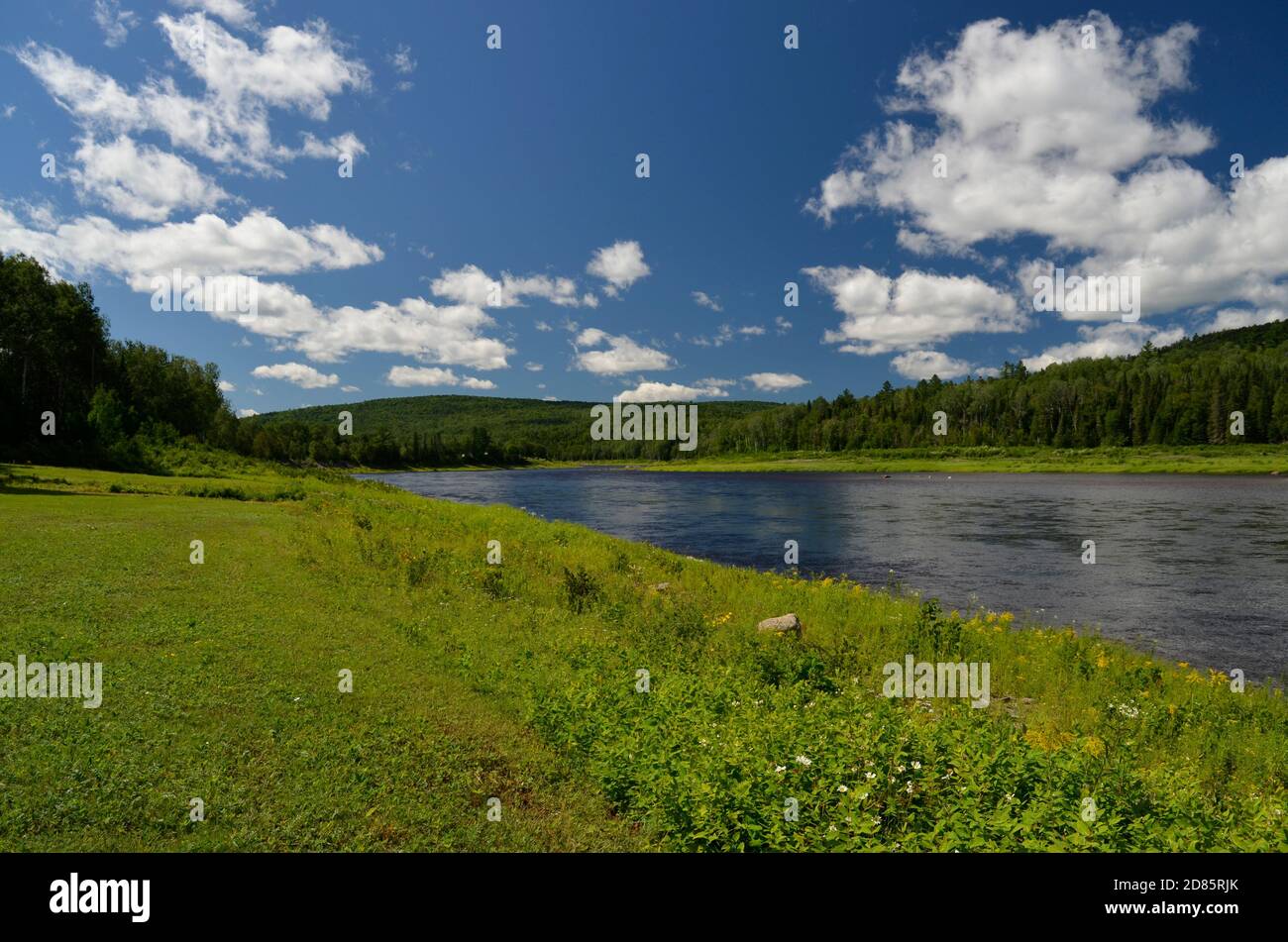 Scene along Saint John River on northern Maine border with Canada Stock Photo Alamy