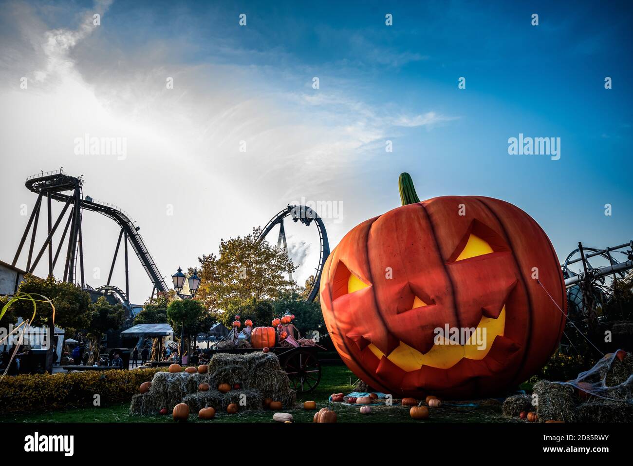 Soltau Germany 15th Oct 2019 The Heide Park Resort In Soltau Celebrates Halloween For Families And Horror Fans Here You Can Experience Rides In The Dark Or Get A Fright In A