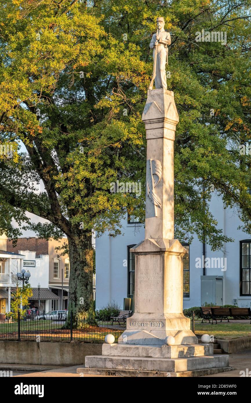 Confederate statue monument at the Lafayette County Courthouse on the town square, Oxford