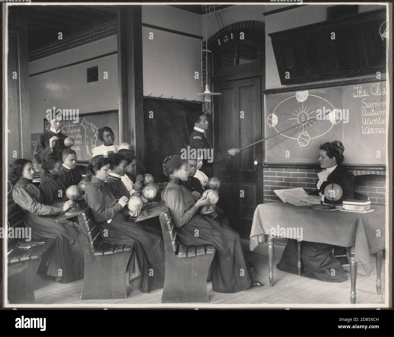 Vintage photo Frances Benjamin Johnston – Geography: Studying the Seasons from the Hampton Album, 1899-1900 Stock Photo