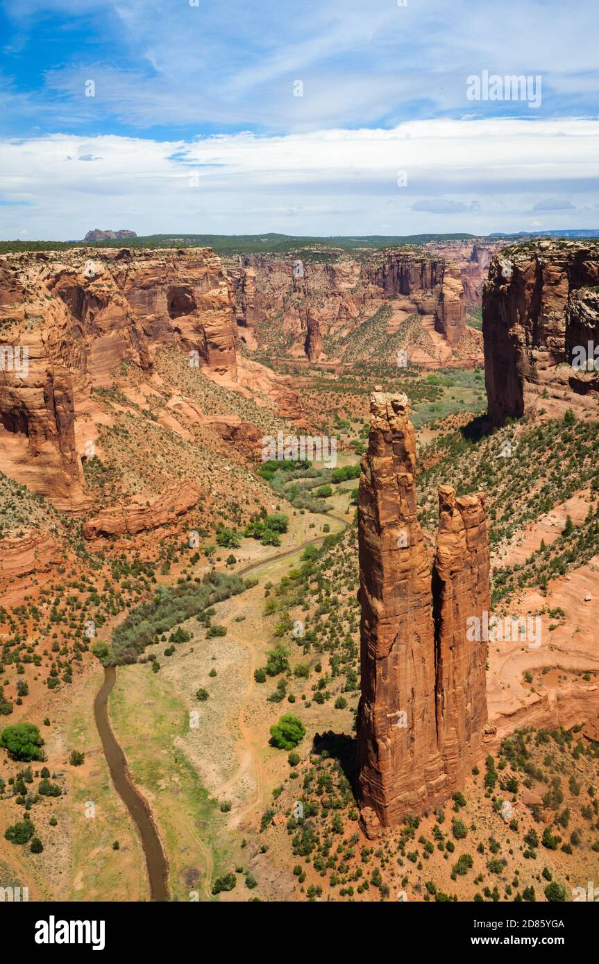 Spider Rock at Canyon de Chelly National Monument Stock Photo