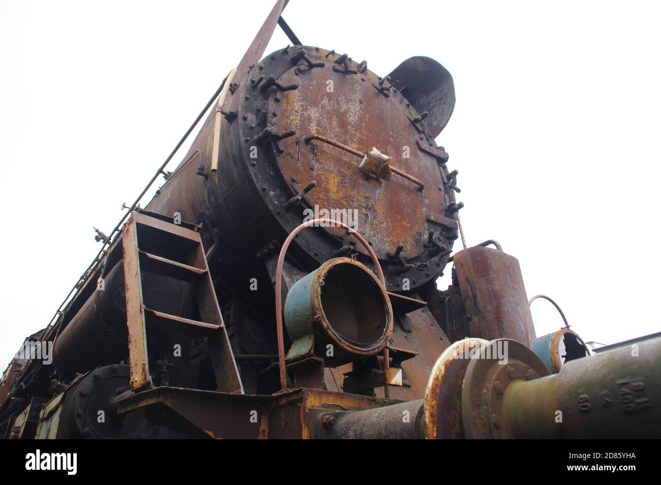 Old rusty steam locomotive. Vintage industrial machine Stock Photo - Alamy