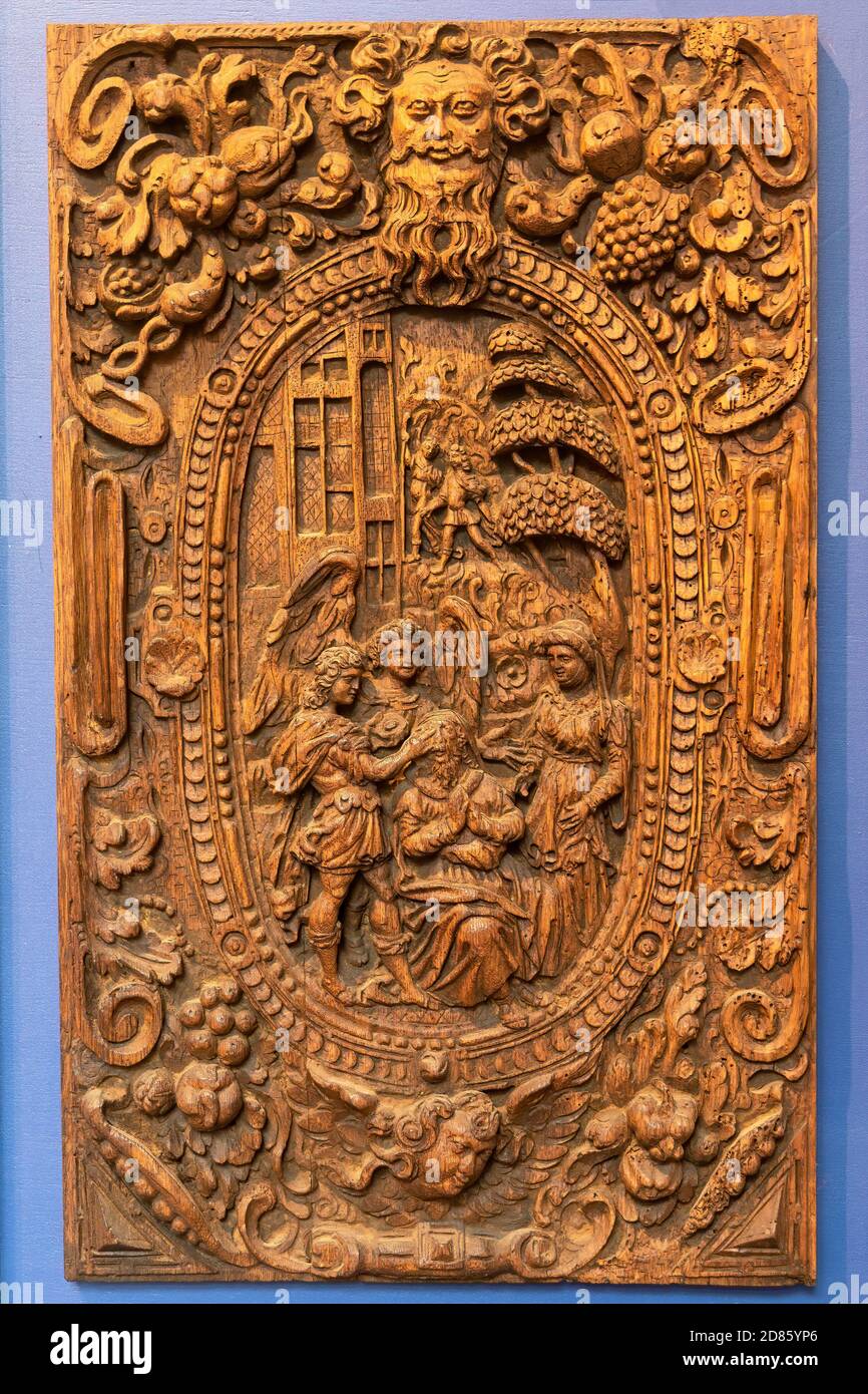 Old wood carving, about 300 years old Stock Photo