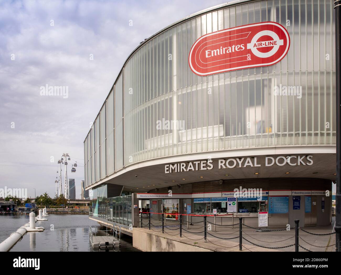 UK, London, Royal Docks, Emirates Air Line cable car station Stock