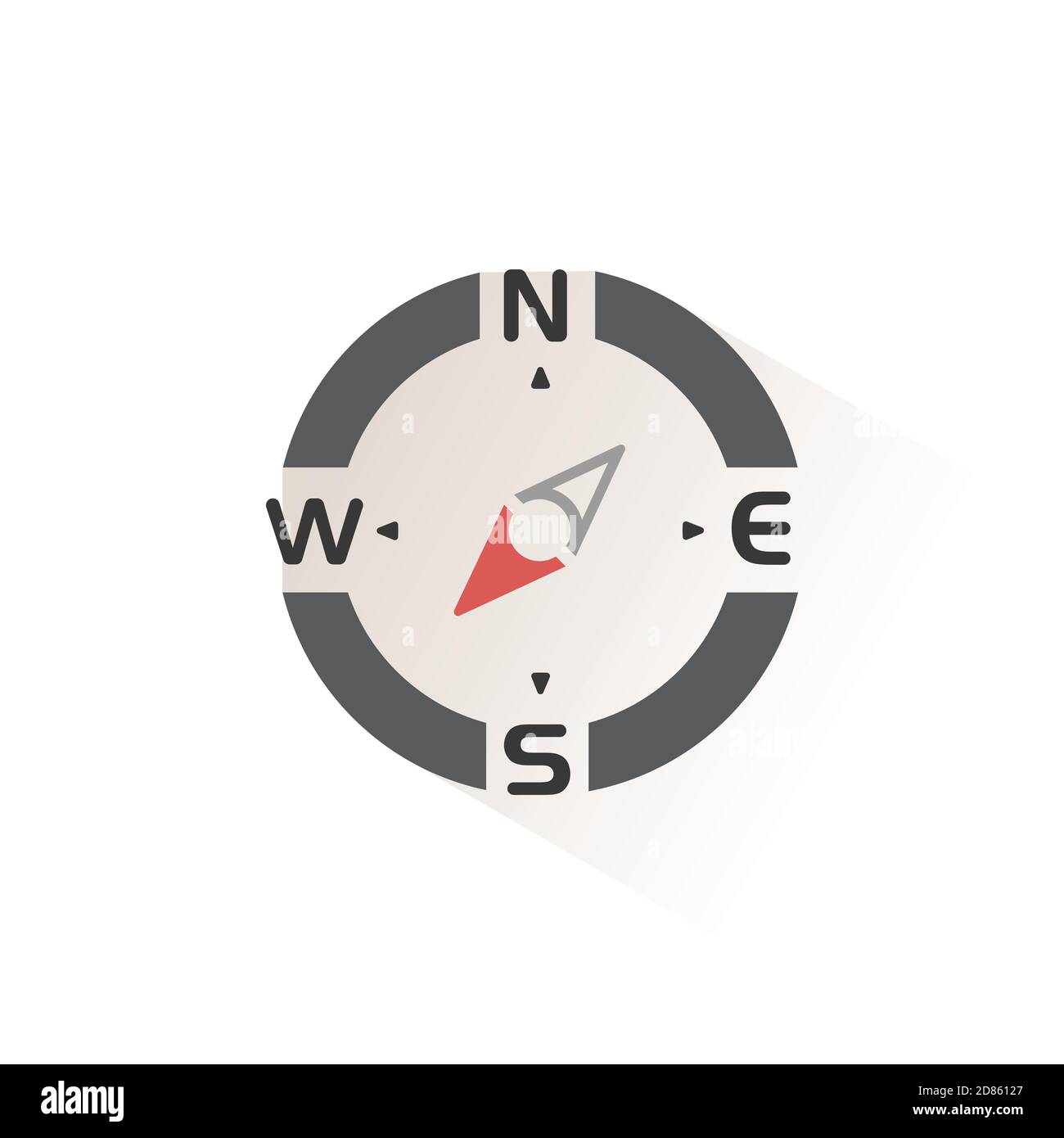Compass. South west direction. Isolated color icon. Weather glyph