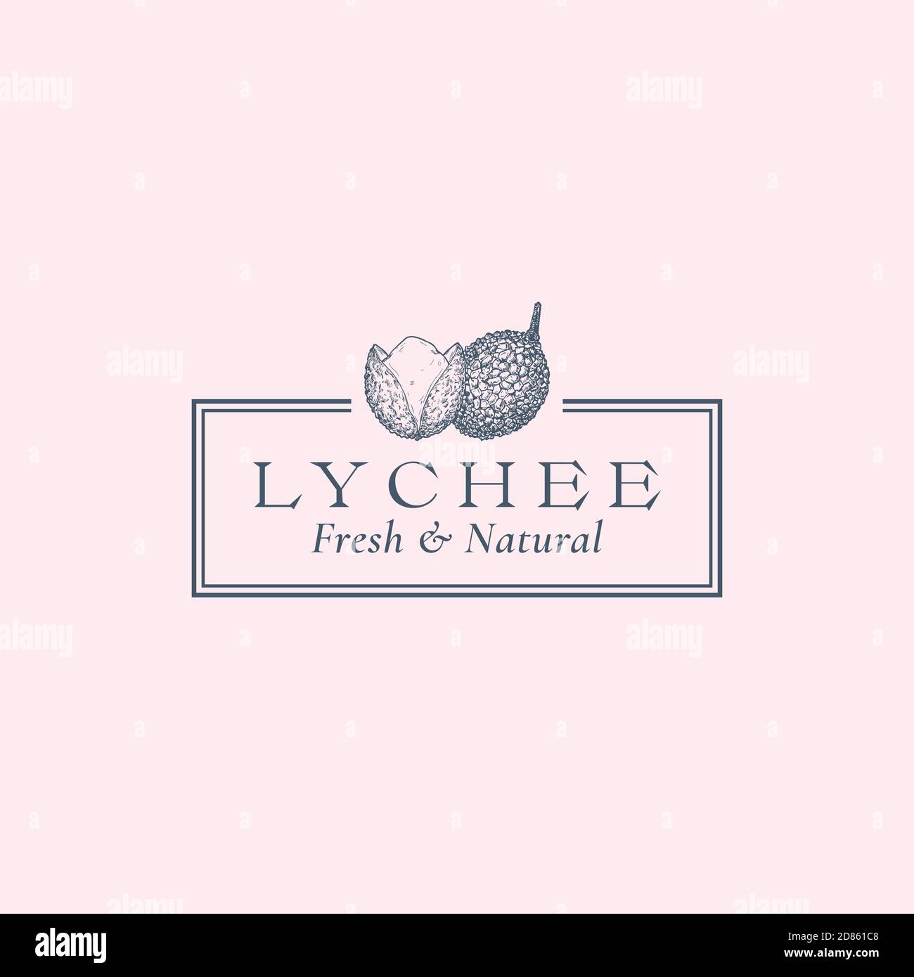 Lychee Abstract Vector Sign, Symbol or Logo Template. Hand Drawn Exotic ...