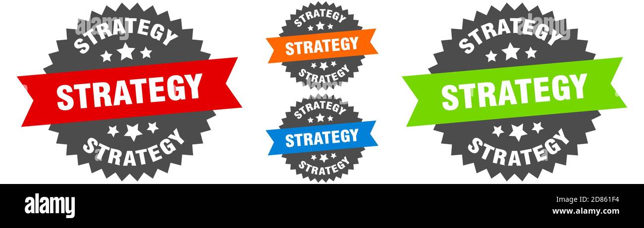strategy sign. round ribbon label set. Stamp Stock Vector Image & Art ...