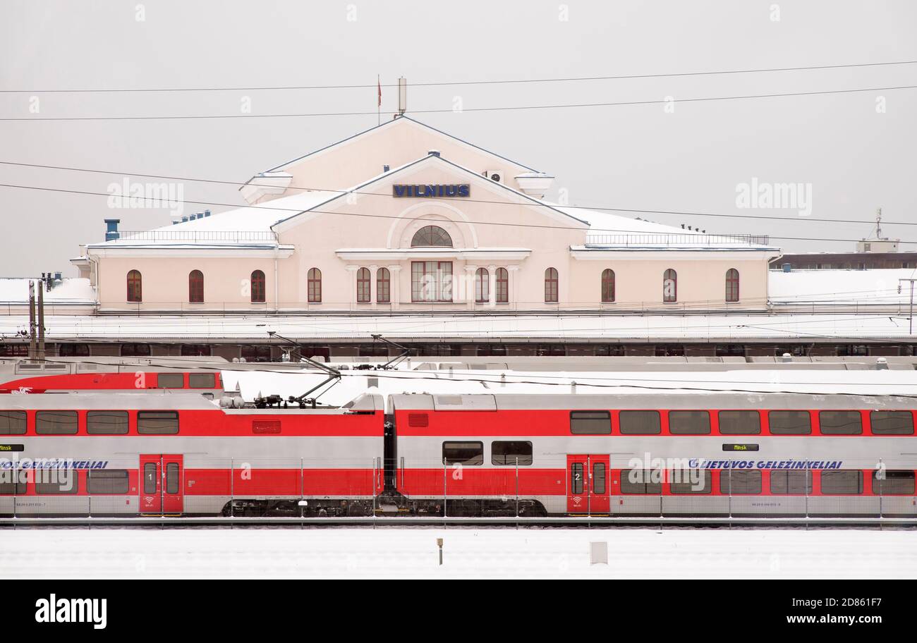 Vilnius railway station. Lithuania Stock Photo Alamy