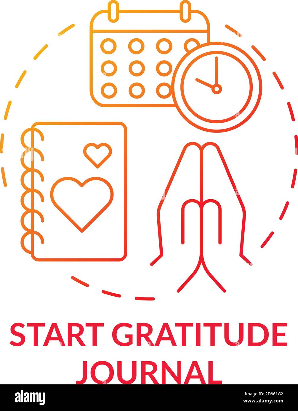 Start gratitude journal concept icon Stock Vector