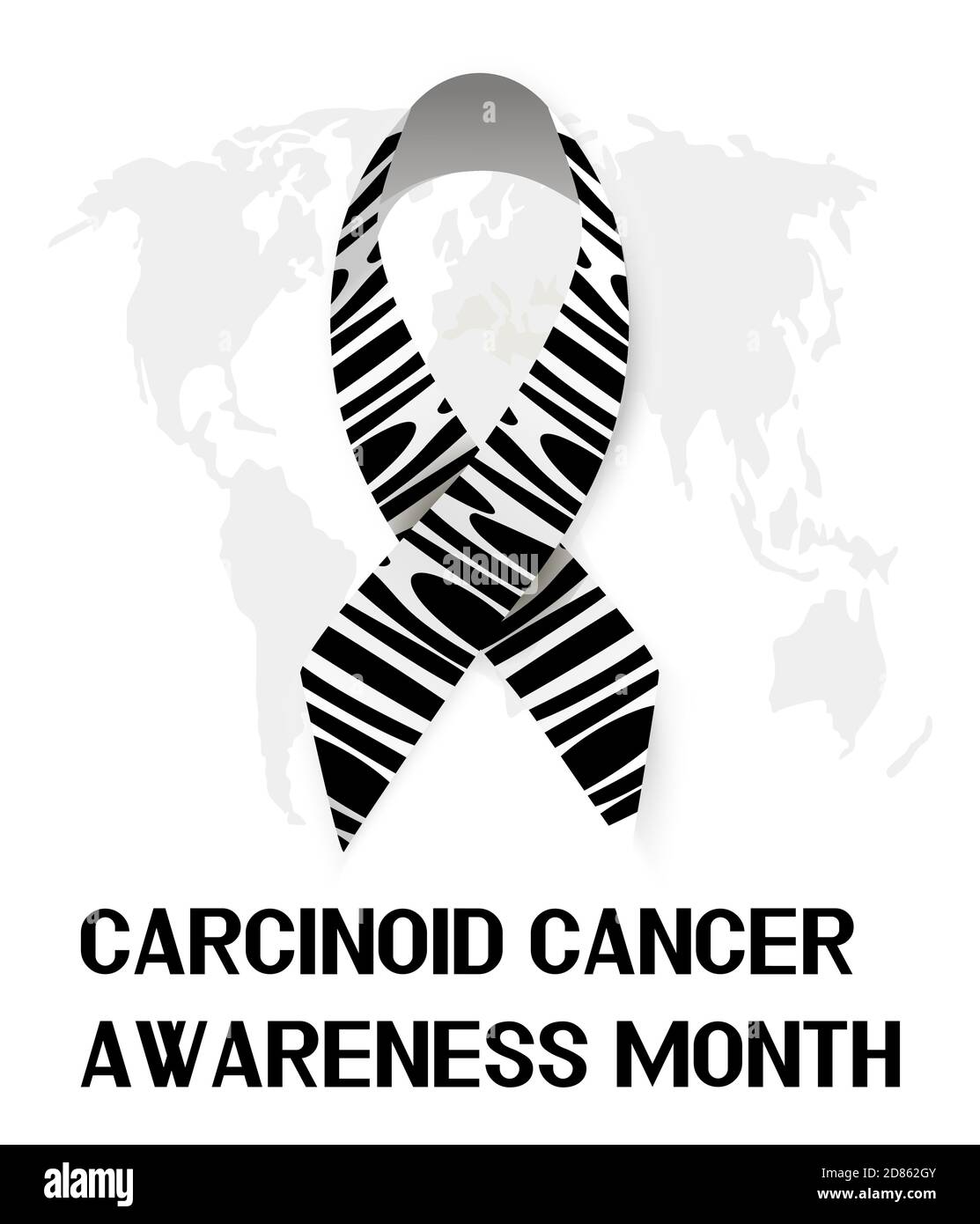 Carcinoid Cancer Awareness Month concept vector for medical website, blog. Event is celebrated in November. Ribbon is shown on the banner with text. Stock Vector