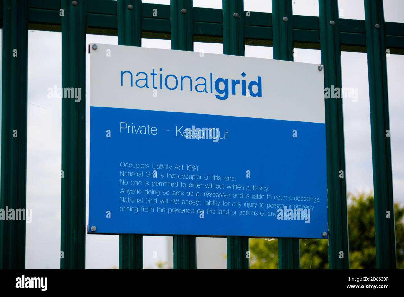 Isle of Grain, United Kingdom, 18th May 2018:- Warning signs near the Isle of Grain power station operated by uniper Stock Photo