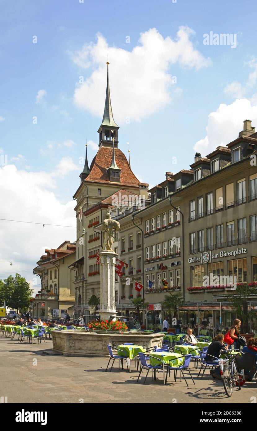 Barenplatz (Bear Plaza) in Bern. Switzerland Stock Photo