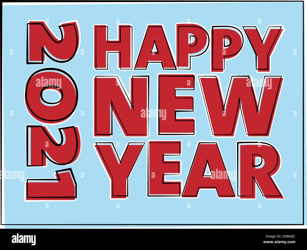 HAPPY NEW YEAR 2021 greeting card or sticker vector illustration Stock Vector