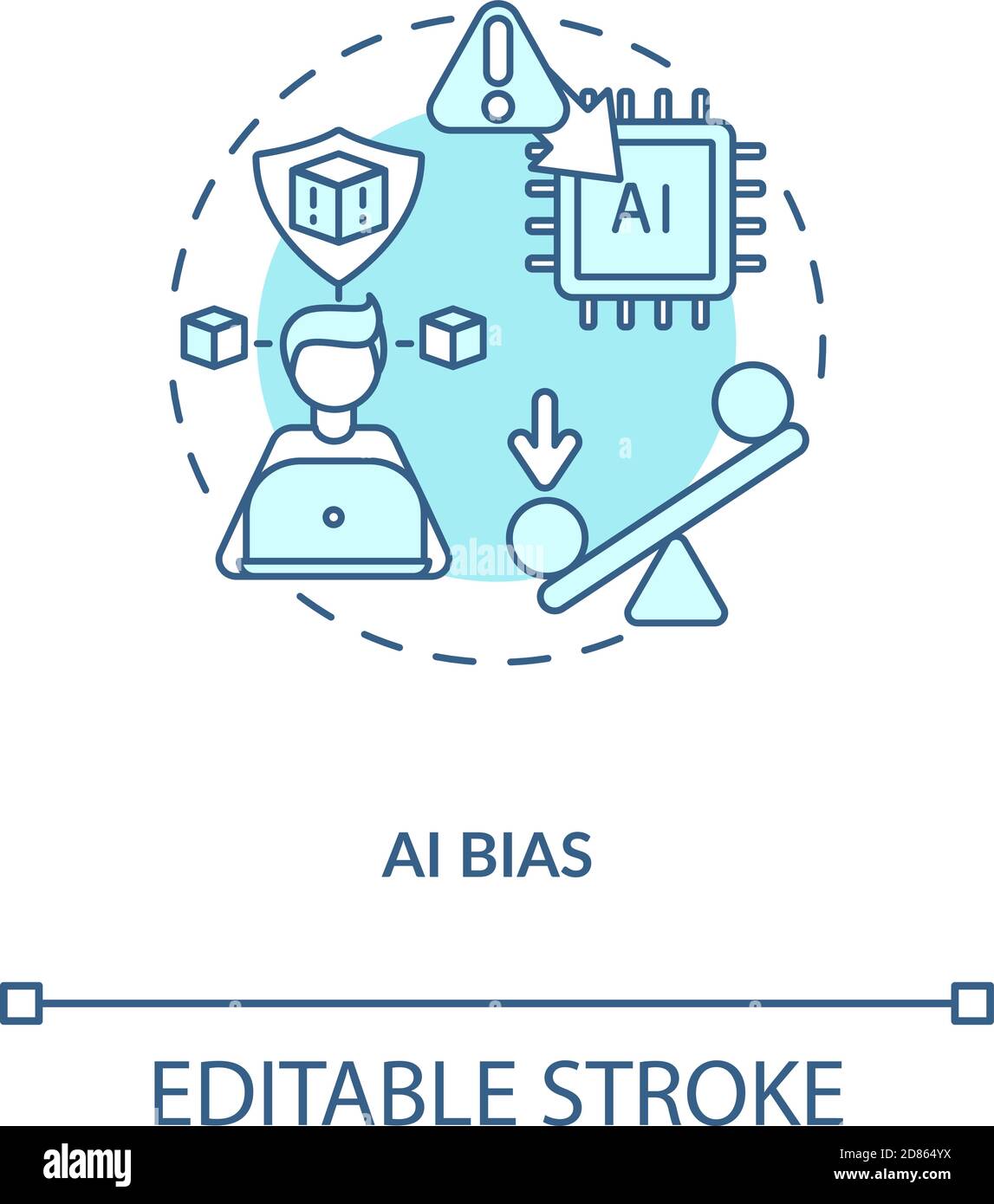 AI bias concept icon Stock Vector