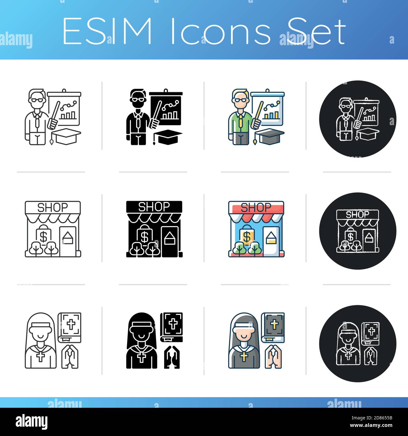 Vital services icons set Stock Vector