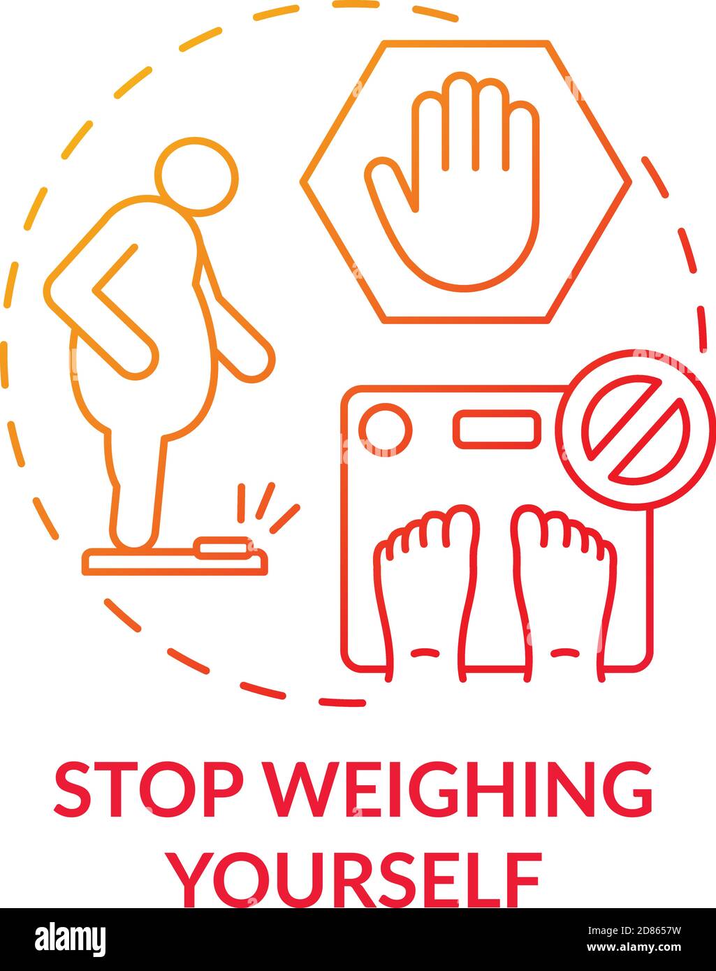 Stop weighing yourself concept icon Stock Vector