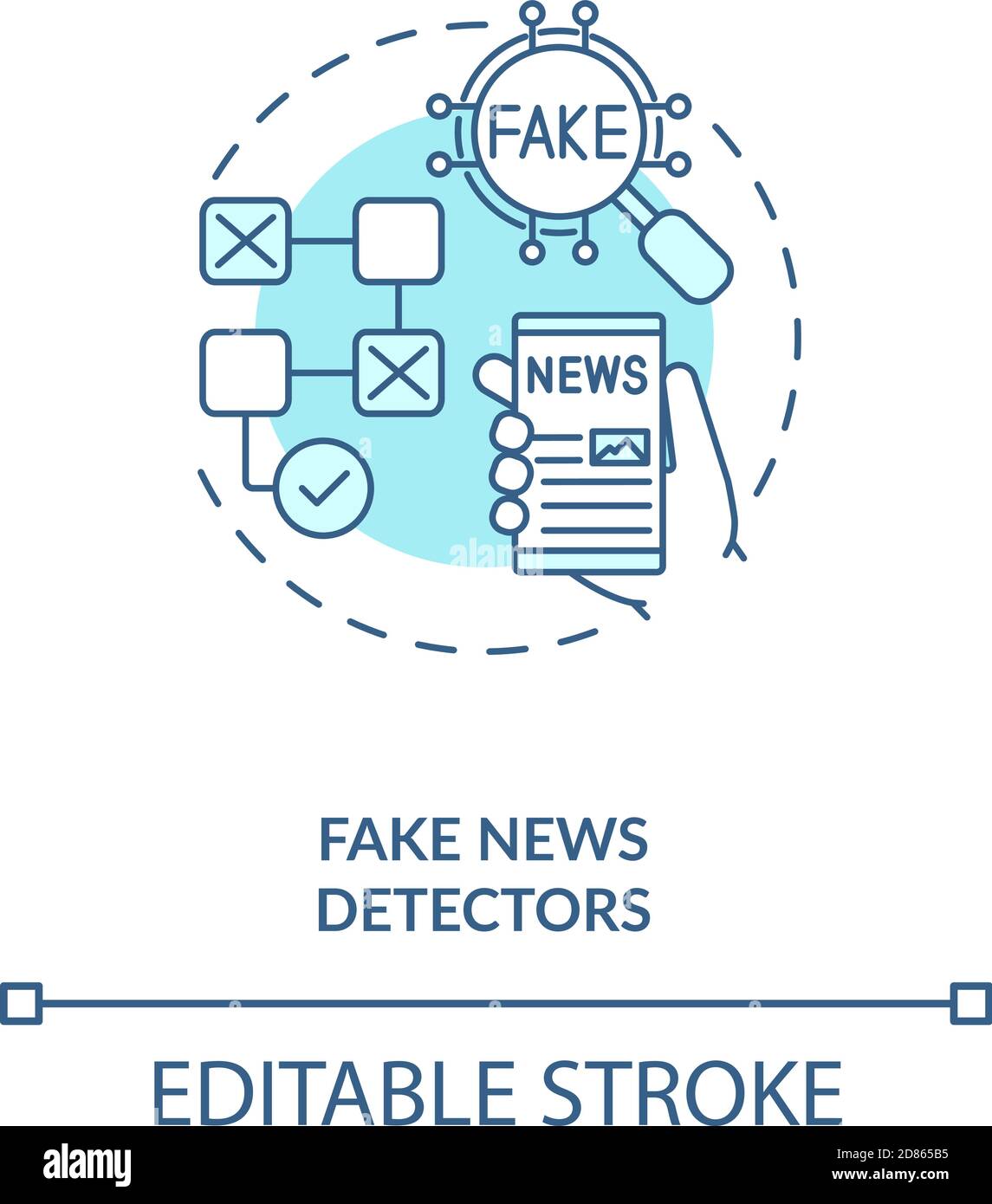 Fake news detectors concept icon Stock Vector Image & Art - Alamy