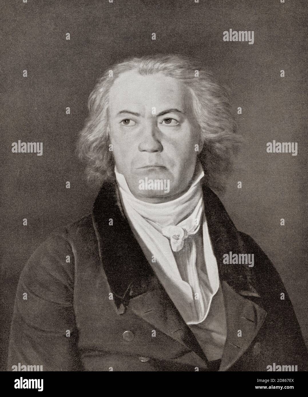 Ludwig van Beethoven, 1770 – 1827, seen here aged 53. German composer and pianist. From Ludwig van Beethoven, 1770 - 1827, Sein Leben in Bildern (His Life in Pictures) Stock Photo