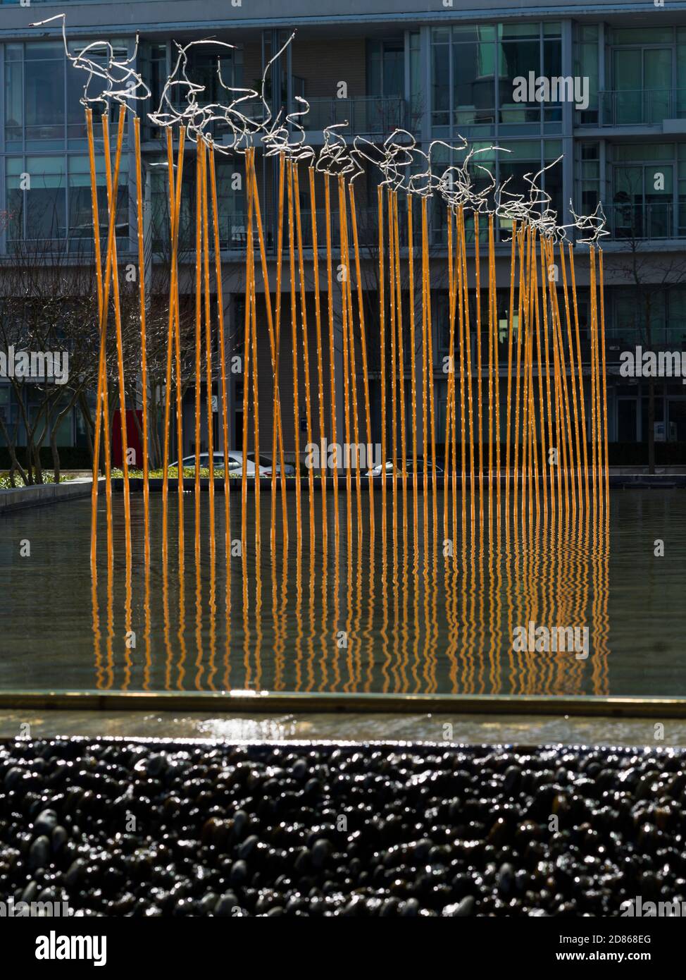 Incense sticks sculpture in water, Vancouver, Lower Mainland, British