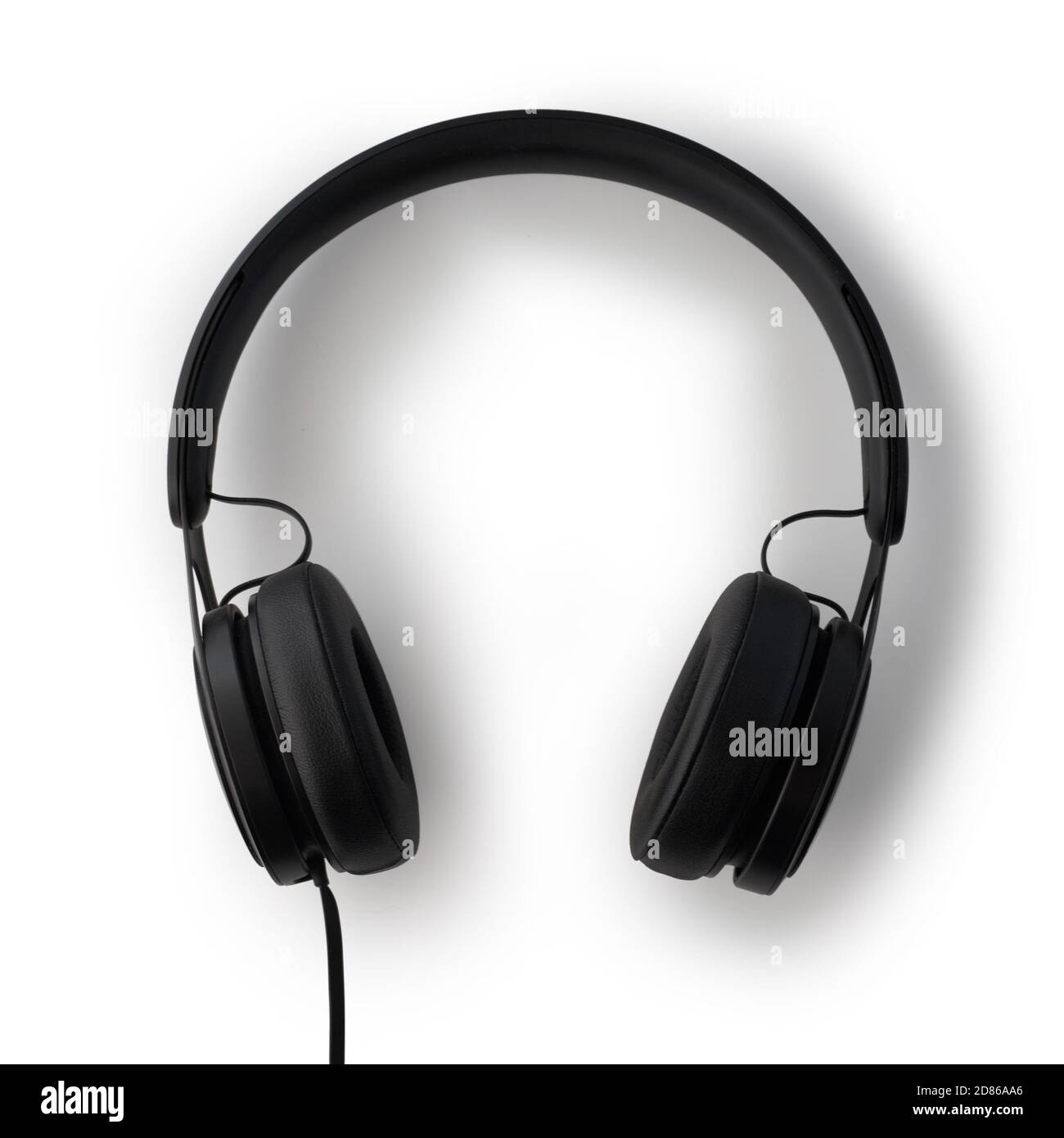 Headphones black isolated on white background Stock Photo - Alamy