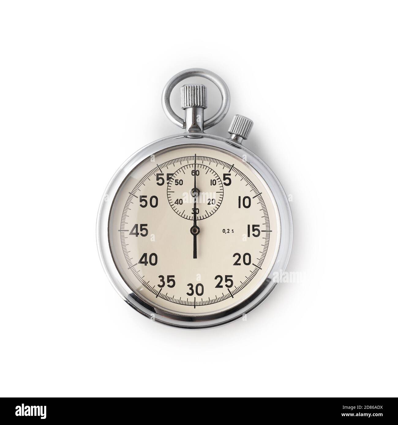 Stopwatch mechanical isolated on white background Stock Photo - Alamy