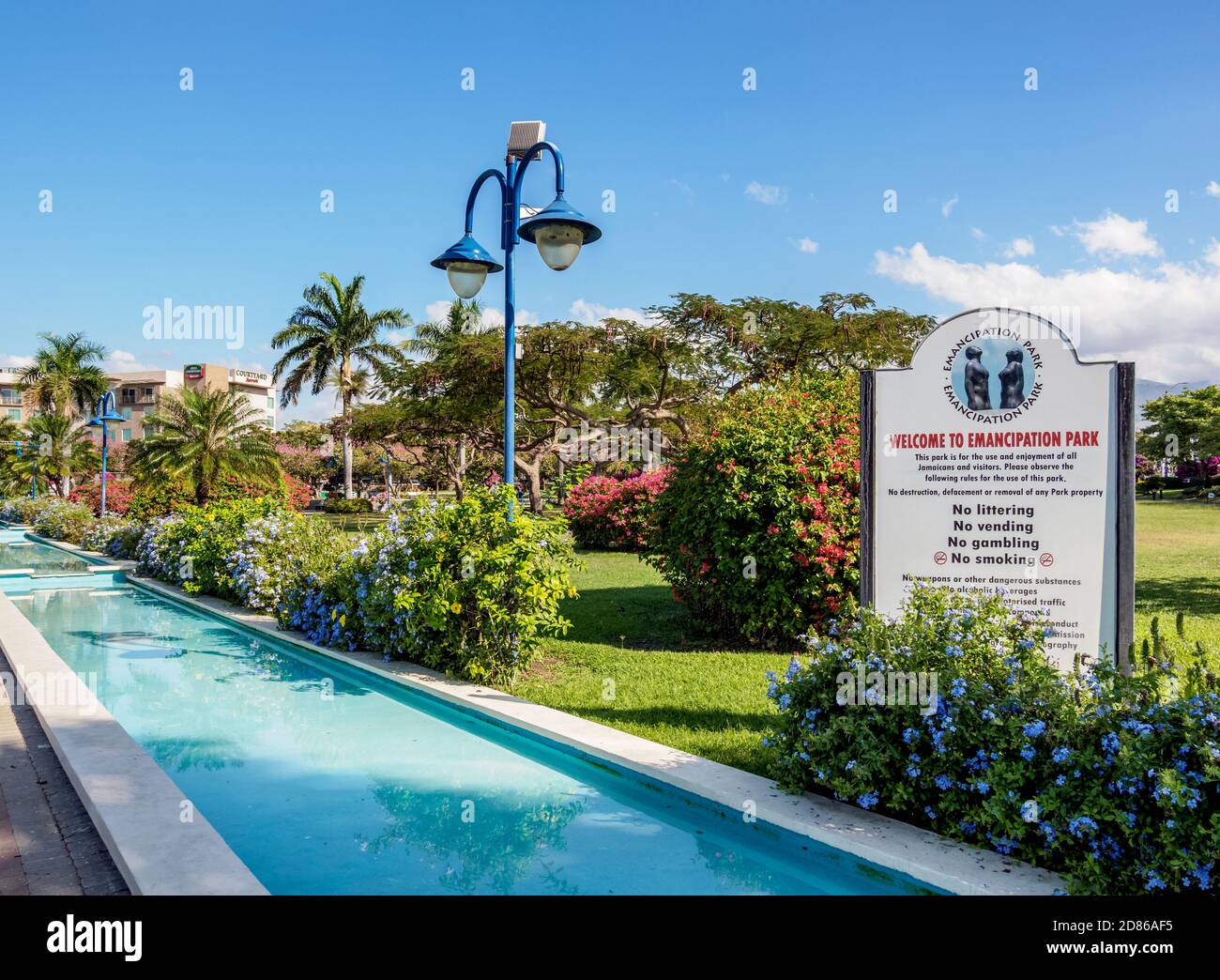 Emancipation Park, Kingston, Saint Andrew Parish, Jamaica Stock Photo