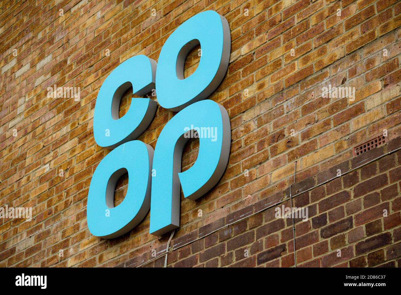 Sandhurst, United Kingdom, 28th July 2019 The CoOp logo, the CoOp