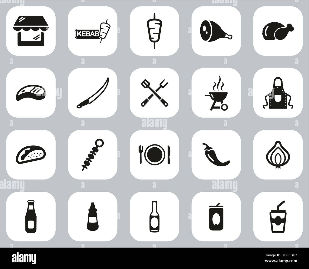 Kebab in flat bread Stock Vector Images - Alamy