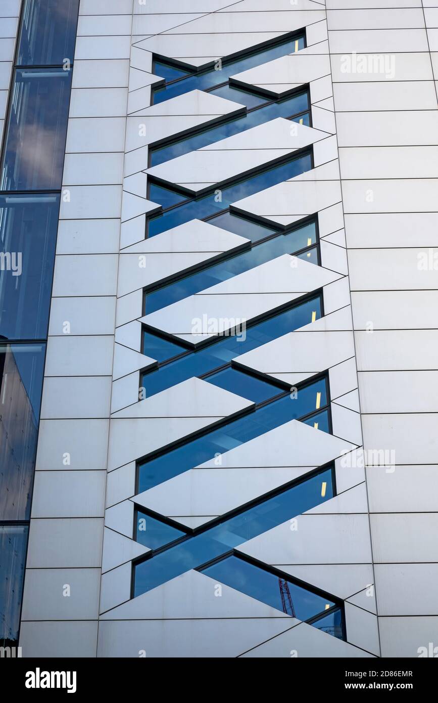 Pattern Building Uk patterning on steel building UBS london Stock Photo - Alamy