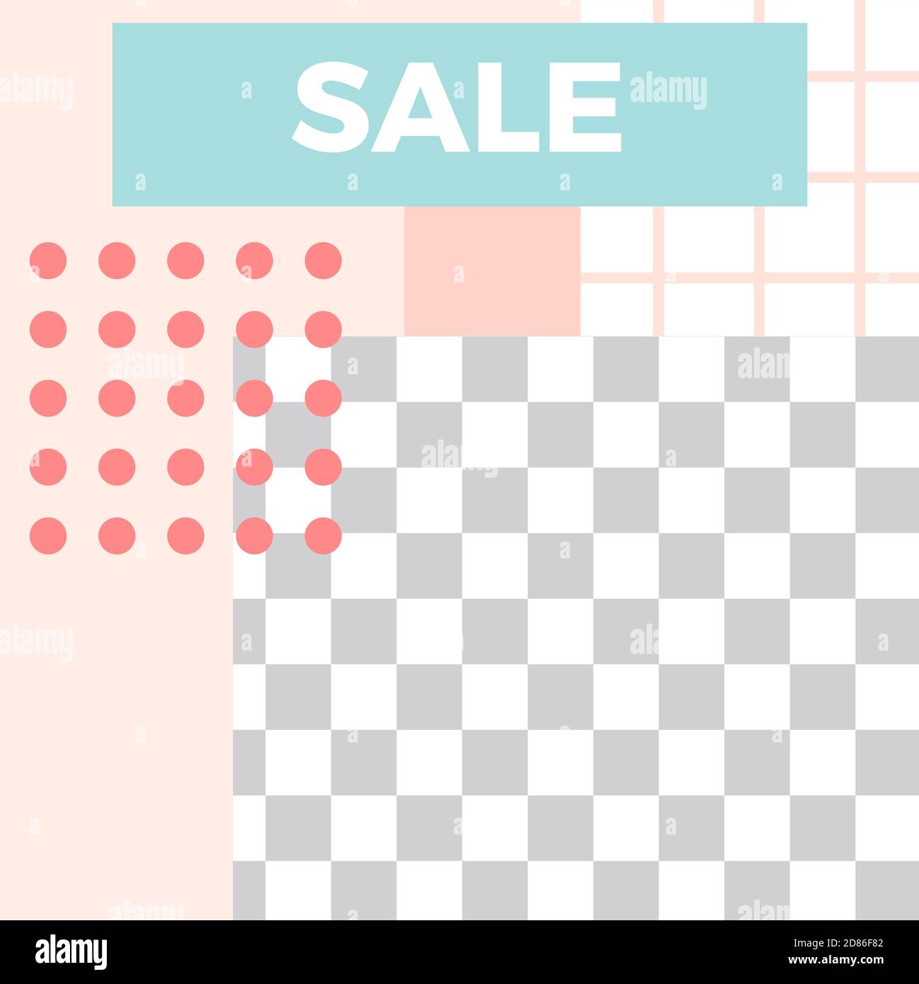 Memphis style post. Trendy abstract sale social media post template Stock Vector