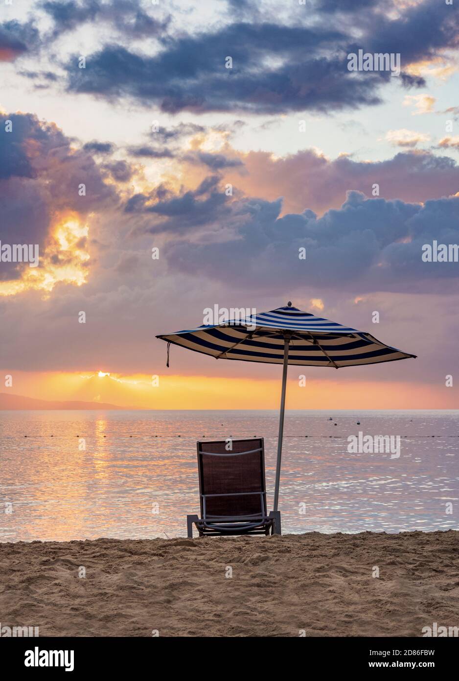 Doctor's Cave Beach at sunset, Montego Bay, Saint James Parish, Jamaica