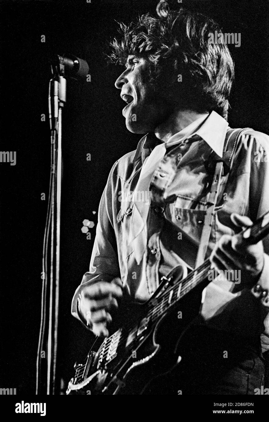 ROTTERDAM, NETHERLANDS: John Fogerty of Creedence Clearwater Revival performs live in Rotterdam, Holland in April 1970. (Photo by Gijsbert Hanekroot) Stock Photo